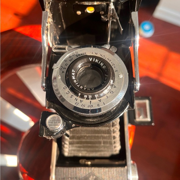 AGFA Ansco Viking Folding Camera Unique Red Button Untested - Picture 4 of 6